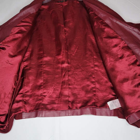 IMAN Burgundy Red Leather Jacket Plus Size 1X - Picture 10 of 11